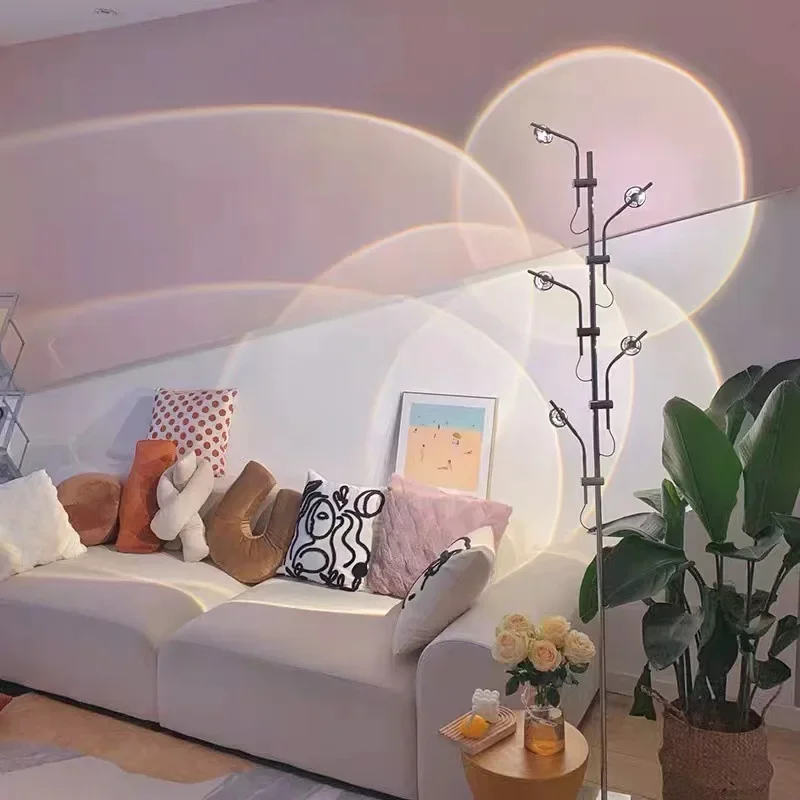 

Projection floor lamp, living room bedroom light luxury art desk lamp, simple Nordic sunset atmosphere