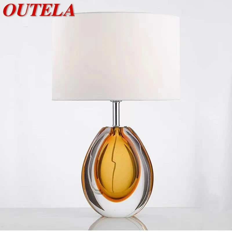 

OUTELA Nordic Modern Glaze Table Lamp Fashionable Art Iiving Room Bedroom Hotel LED Personality Originality Desk Light