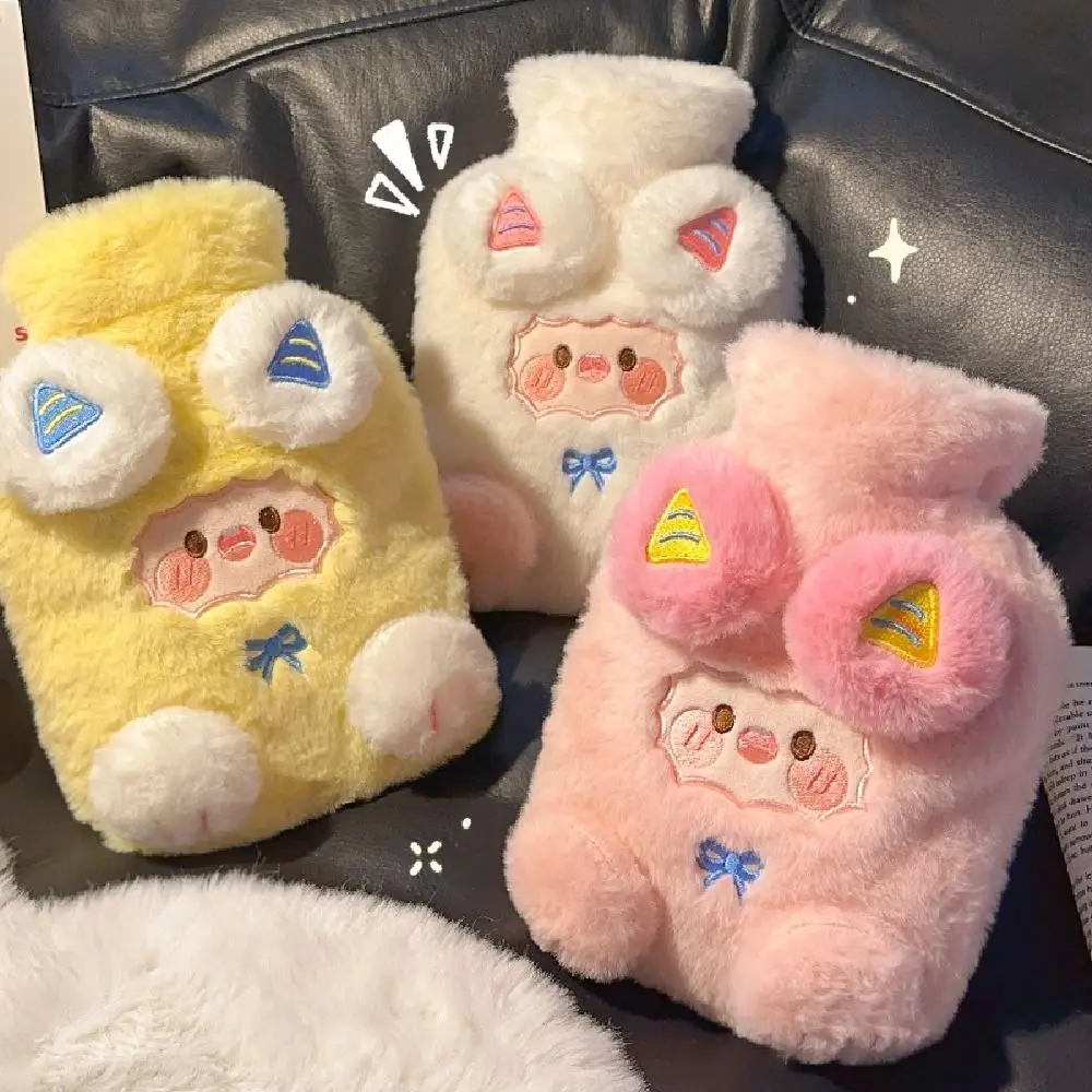 Kawaii لطيف كيس الماء الدافئ الكرتون خروف نمط زجاجات الماء الساخن آمنة مكافحة السمط ملء المياه زجاجة اليد والقدمين