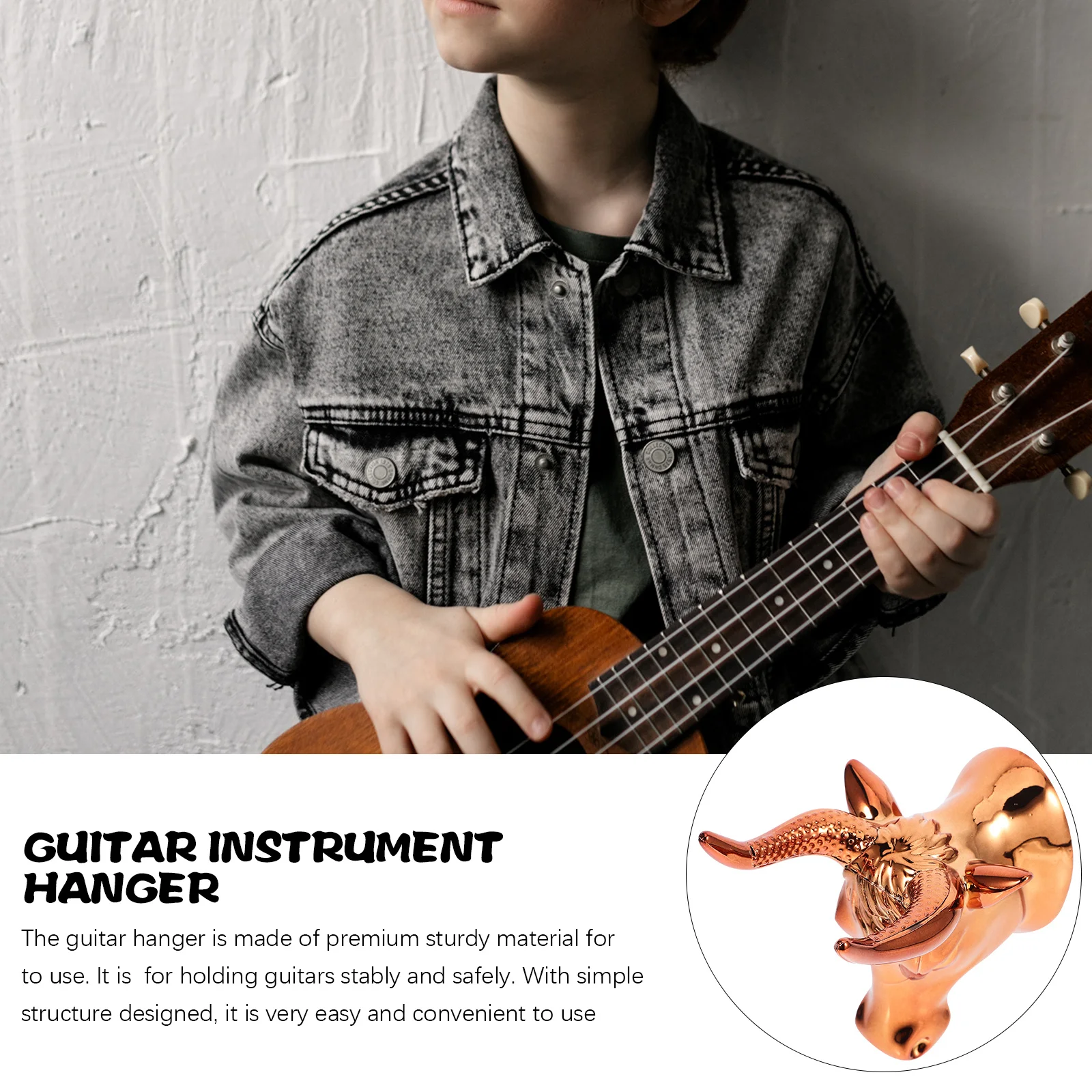 

1Set Ox Head Shaped Wall Guitar Hanger Durable Holder Rack for Ukulele Violin Guitar Storage Space Saver Ukulele Hanger