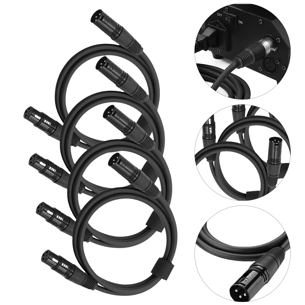 10pcs 2M 3-Pin Dmx Cable For Stage Lighting Xlr Male To Female Waterproof Durable Soft Pvc Cable Dj Par Spot Moving Head Light
