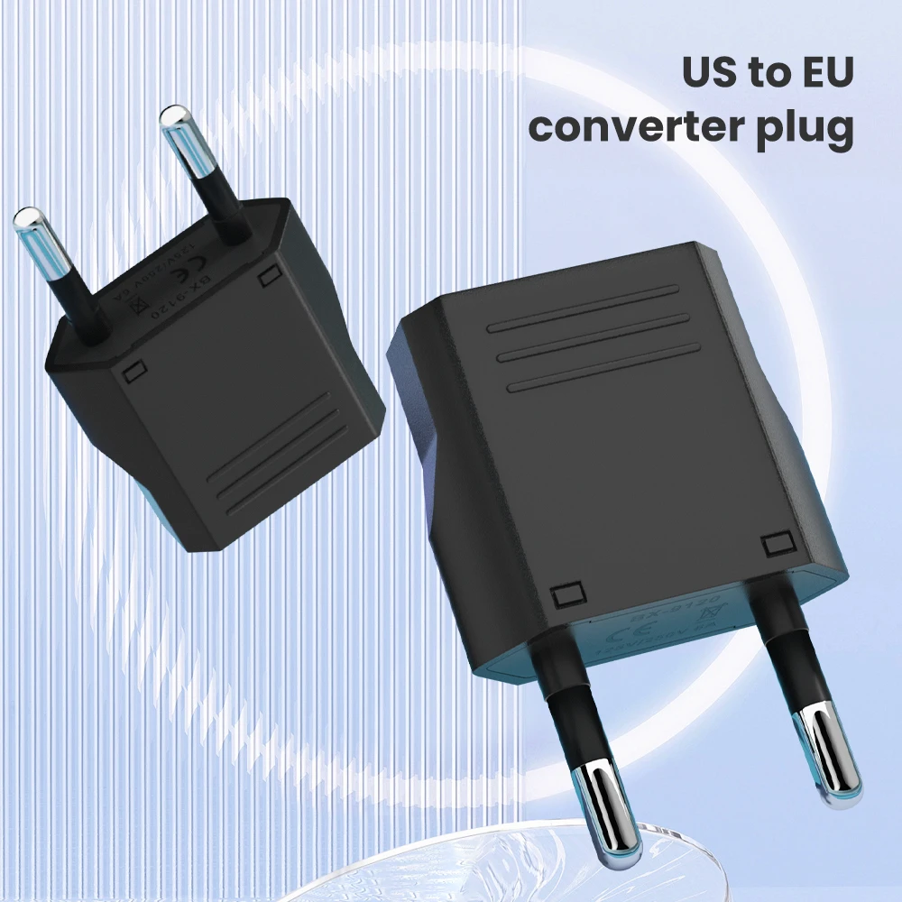Elough EU Euro KR Plug Adapter US Ke EU Plug Adapter Travel KR EU Adapter Electric EU Plug Converter Power Socket Eropa 1-10Pcs