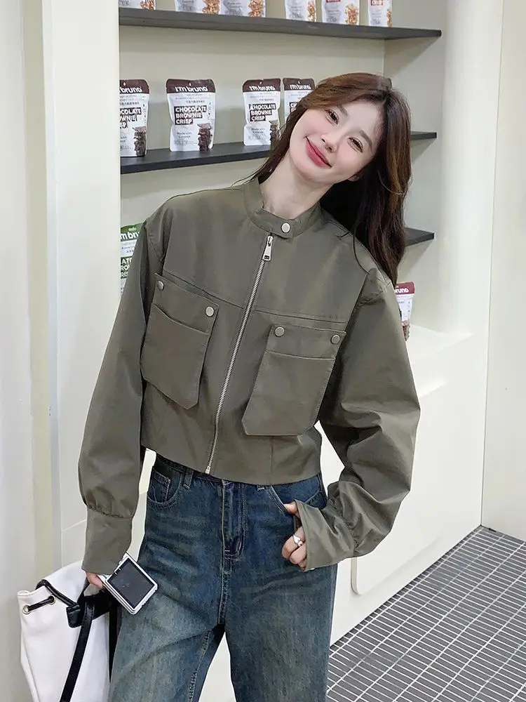 

Винтажные кожаные куртки женские контрастные прямые, окрашенные в технике авокадо, облегающие талии, средние, нерегулярные, ленивые, весенне-осенние, для пар