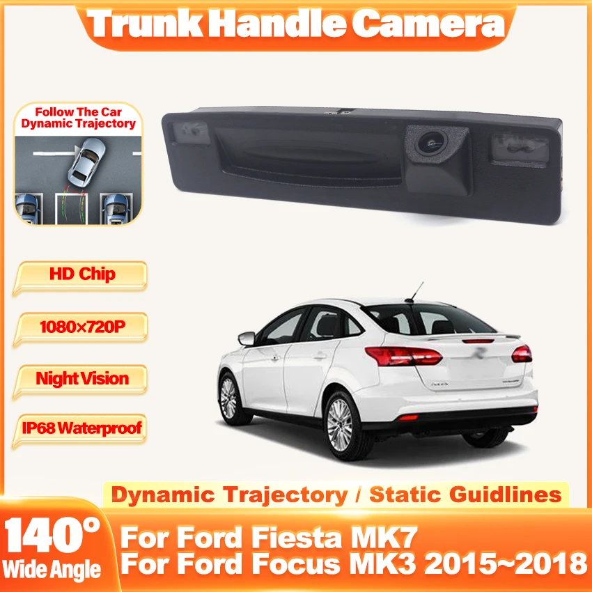 

Dynamic Trajectory Car Tailgate Liftgate Trunk Handle Camera Rear View HD CCD For Ford Focus MK3 2015 2016 2017 2018 Fiesta MK7