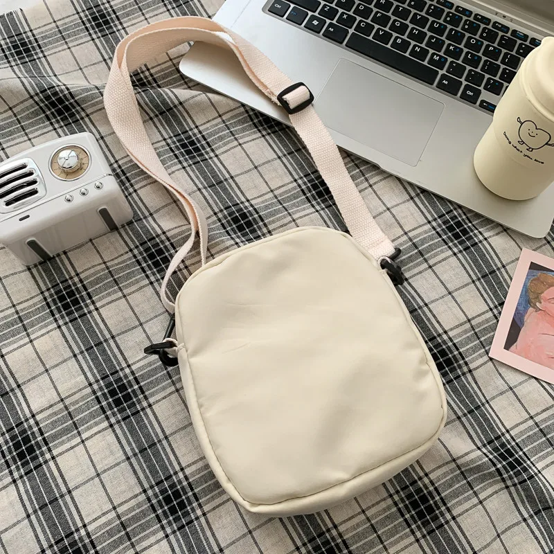 New Women\'s Small Square Shoulder Bag Simple Student Girls Canvas Messenger Bags Casual Female Phone Pouch Purse Handbags