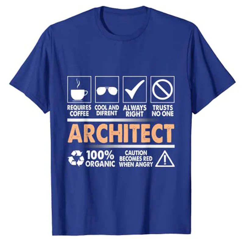 Architect Definition, Funny Architecture Design, Architectura T-Shirt Life Style Graphic Tee Short Sleeve Outfits Novelty Gifts