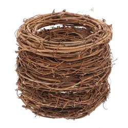 5pcs Christmas Decorative Wreaths Diy Xmas Woven Ring Wall Door Hanging Decor Rattan Garland Artificial Wreath Wicker