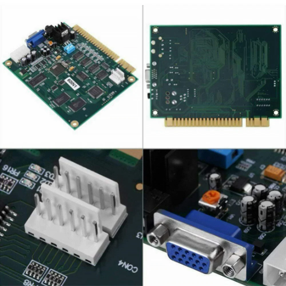 60 in 1 Multicade PCB Board Arcade Classic Game Board CGA VGA Uscita Gioco Board Orizzontale Durevole per Jamma Arcade