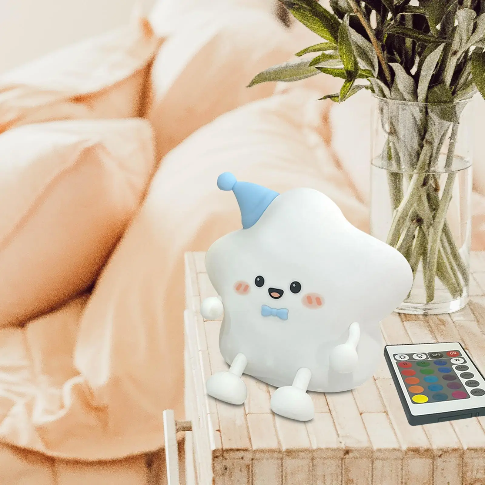 

Silicone Night Light for Kids Nursery USB Charging Bedroom Star Night Light