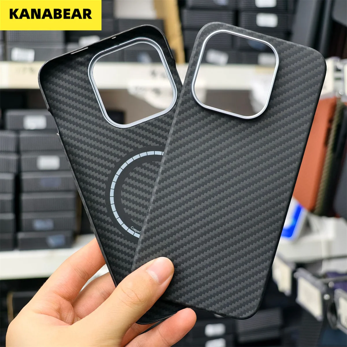 

Magnetic Kevlar Case for OnePlus 15, Aramid Fiber Carbon Fiber Texture Semi-Cover Ultra-Thin Premium Shockproof Hard Shell