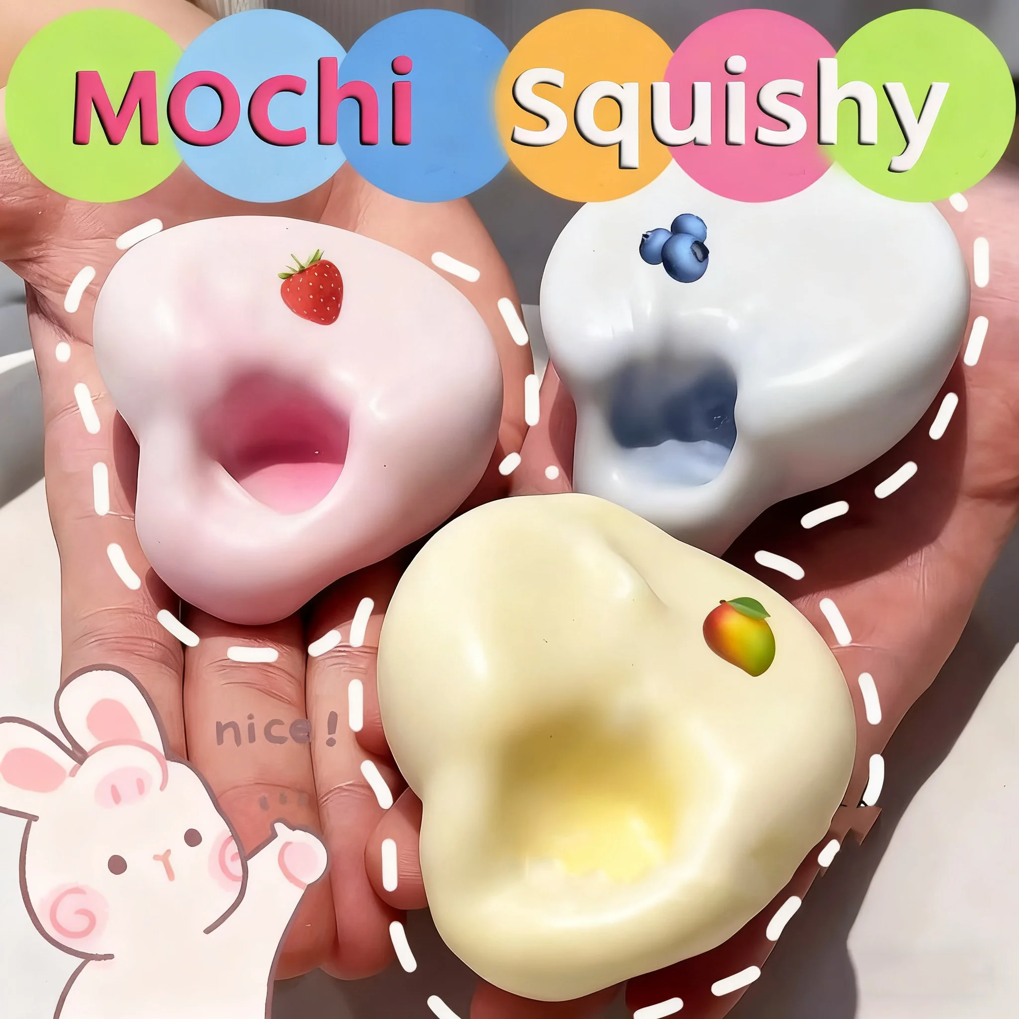 

Mochi Squishy Slow Rebound Squeeze Fidget Toys For Kids Pinch Vent Stress Ball Decompression Stress Relax Sensory Toys Gift