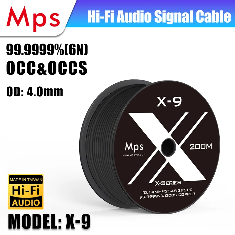 MPS X-9  99.99997%OCC+ 6N OCC Silver Plated headphone cable DIY earphone wire audio cable wire RCA Speaker audio cable