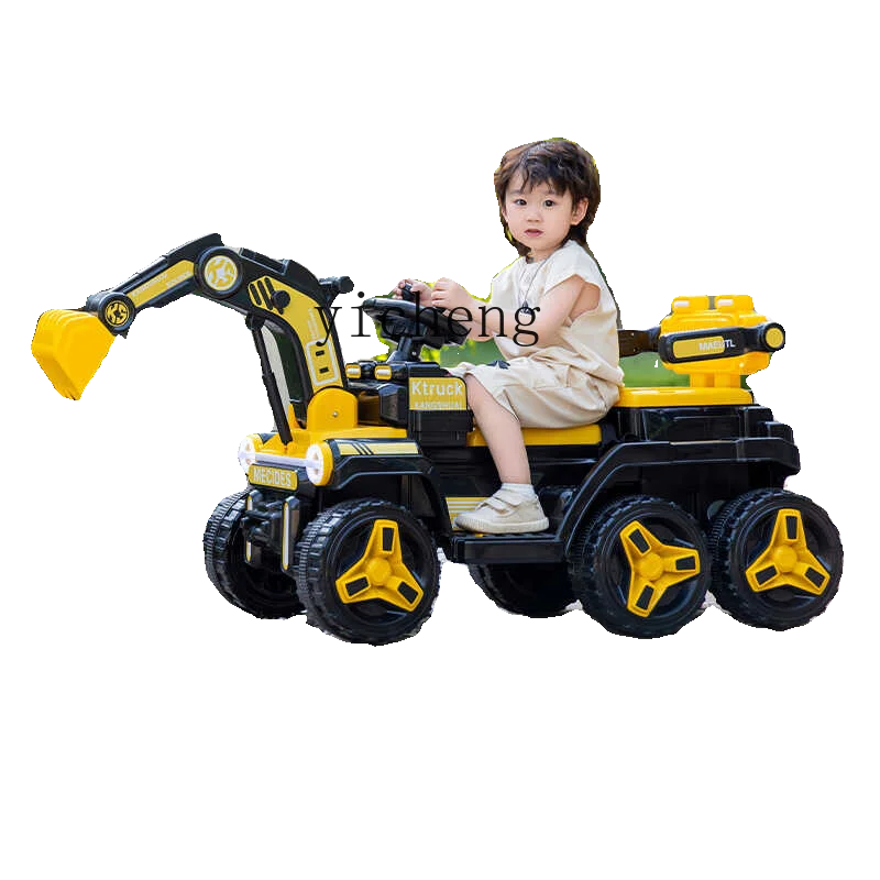 XL Children's Electric Excavator Remote Control Toy Car Large Excavation Engineering Vehicle Six-Wheel Four-Wheel Drive