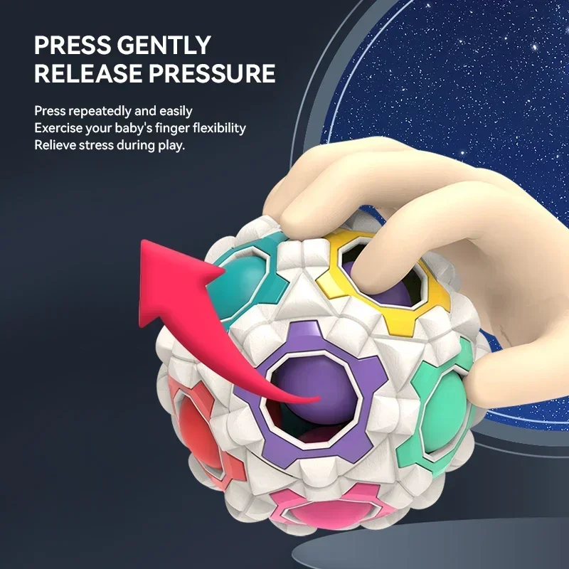 

Детская сенсорная игрушка для тренировки мышления-головоломка с радужным шариком, волшебный куб, антистресс, инструмент для декомпрессионного массажа для взрослых
