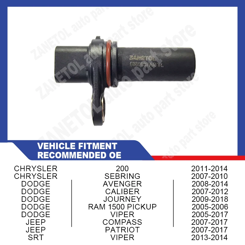 5033307AB 5033307AA 5029811AD ZANETOL Crankshaft Position Sensor Automotive for DODGE VIPER 2005~2017 for JEEP COMPASS 2007~2017