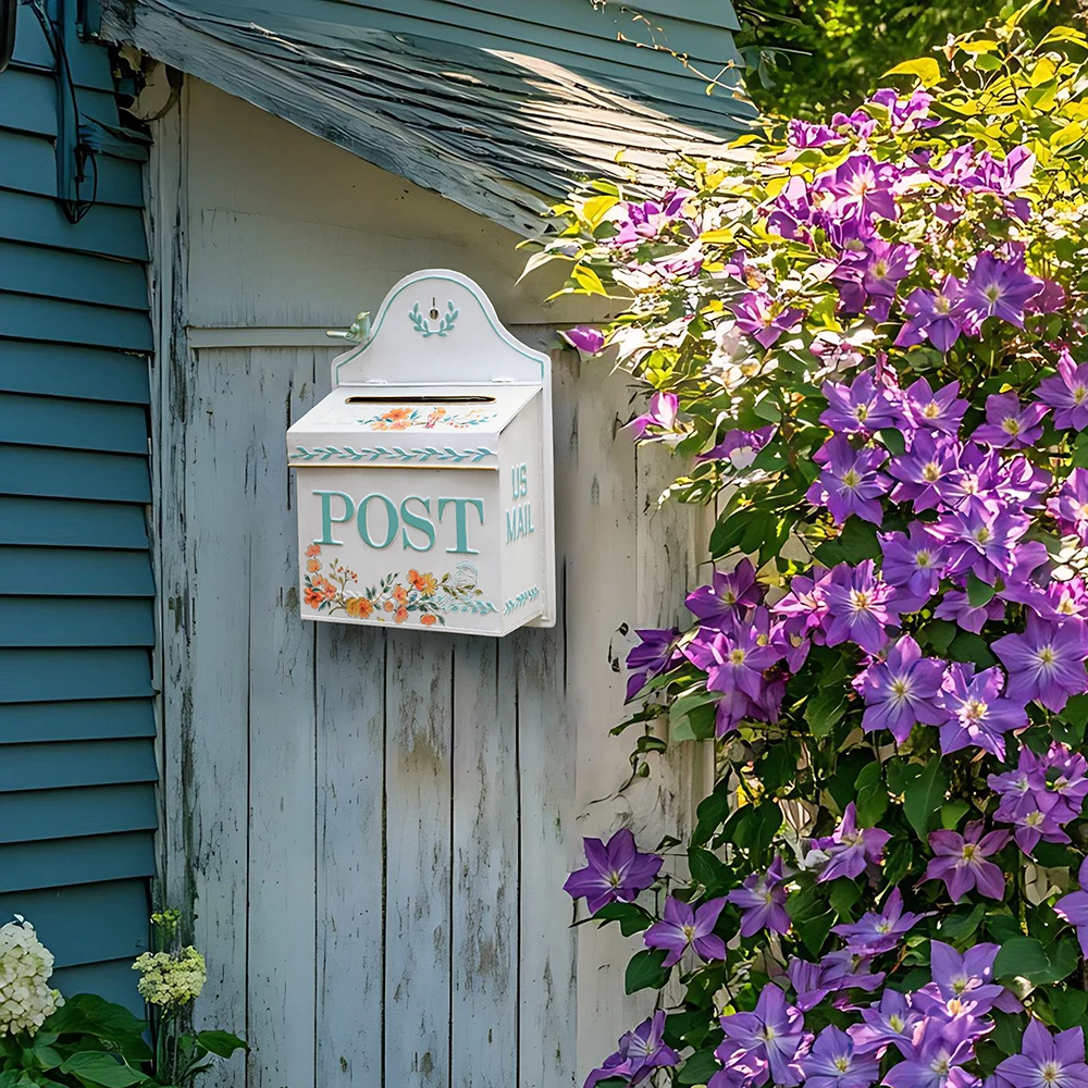 Metal farmhouse postal decoration handicraft mailbox postal retro mailbox Wall mounted mailbox Home Decor Valentines Gift