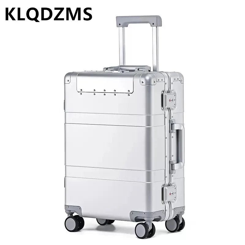 

KLQDZMS 20"24"28 Inch High Quality Luggage All Aluminum Magnesium Alloy Boarding Box Large Capacity Trolley Case Cabin Suitcase
