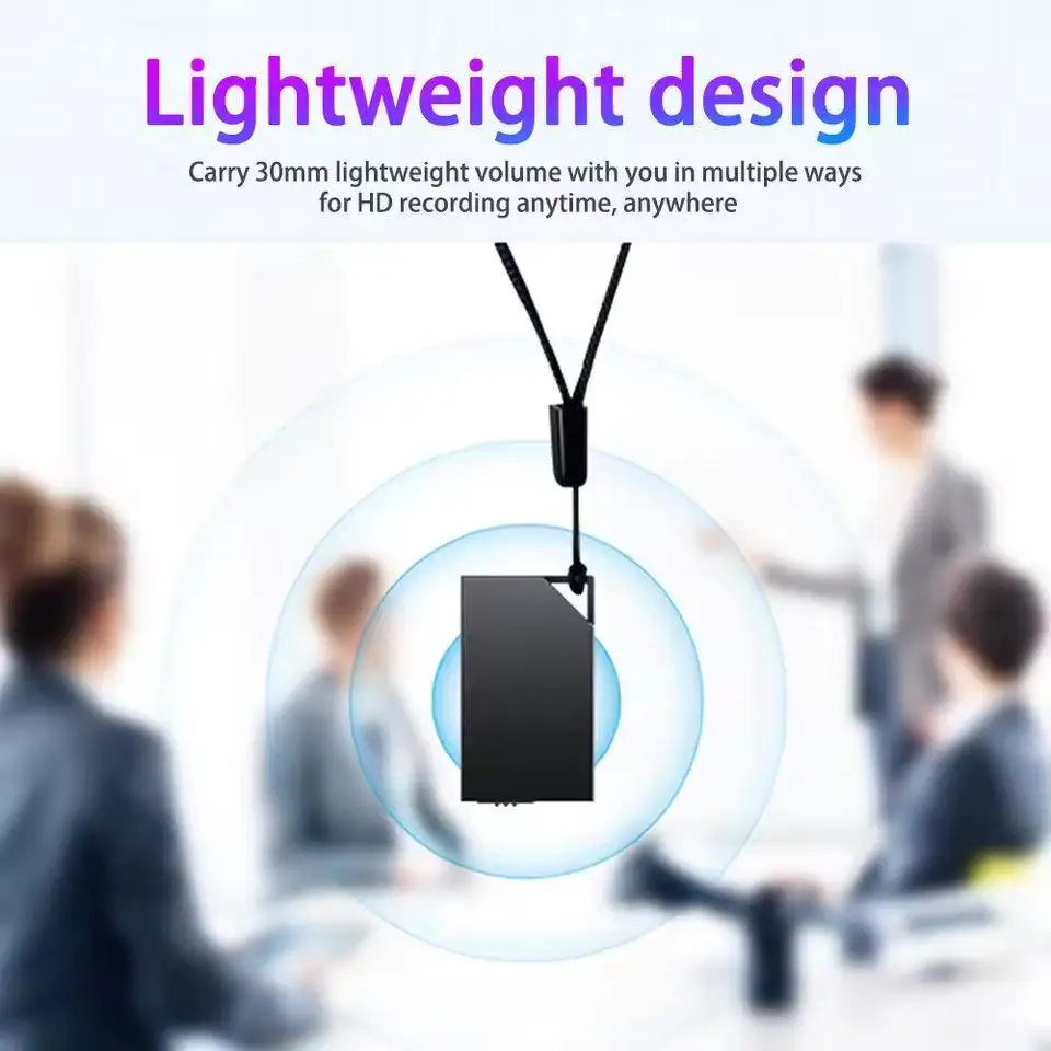 Mini Voice Recorder – Smart Voice-Activated Ultra-Thin Mini Digital Audio Recorder with One-Click Recording, Noise Reduction,