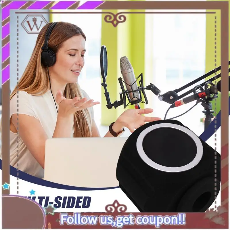 ABBG-C5 Universal Studio Mic Screen Live Recording Microphone Anti-Interference Noise Reduction Wind Screen