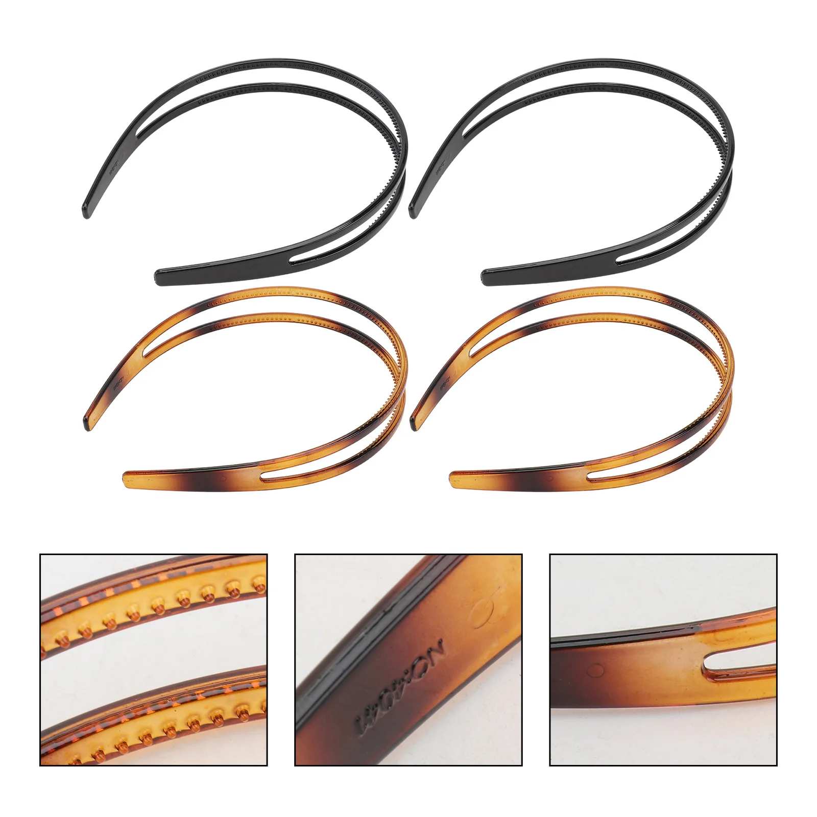 

4Pcs Anti-Slip Hair Hoops Toothed Headbands Durable Chic Hair Accessories for Women Girls Engagement Party Women Headband