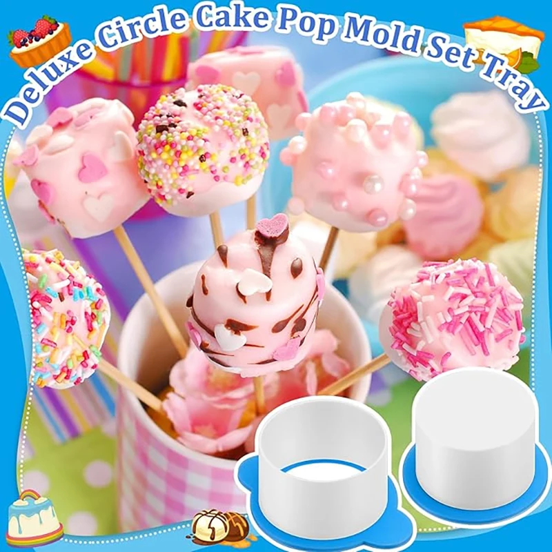 Circle Cake Mold Set With Tray Easy Cake Circle Maker PLA Baking Cutter Molds Set For Home Baking, Birthday Parties