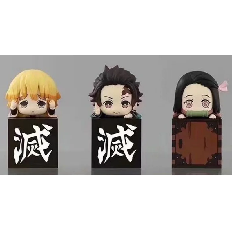 شيطان القاتل قيلولة نمط صندوق الشكل مجموعة Tanjiro Zenitsu Inosuke Q Chibi جمع الجيل 1 و 2 نموذج صندوق أعمى