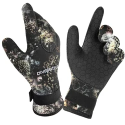 Camouflage 3mm/5mm Neoprene Diving Gloves Wear-resistant Anti Prickling Adult Fishing Spearfishing Snorkeling Swimming Gloves