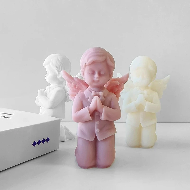 DIY Prayer Angel Aroma Candle Silicone Mold Handmade Resin Gypsum Form Ornaments Mould Home Decoration Crafts Making