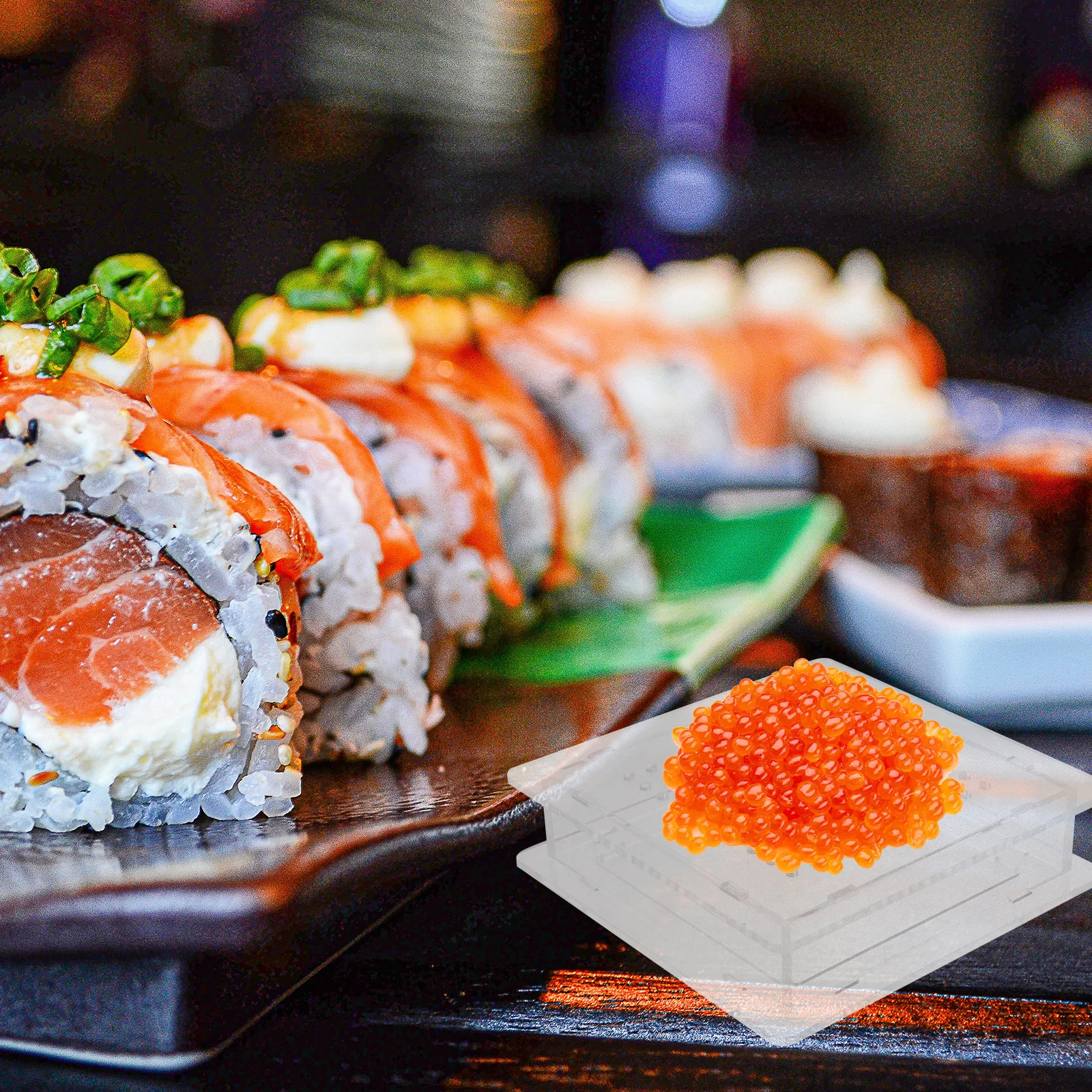 

100-Hole Acrylic Caviar Maker Box Clear Roe Sauce Dispenser for Home Food Store Restaurant Molecular Gastronomy Tool