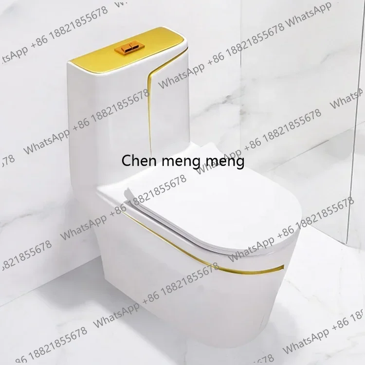 Luxury western popular design bathroom ceramic golden one piece toilet P trap wc gold color plated toilet bowl set