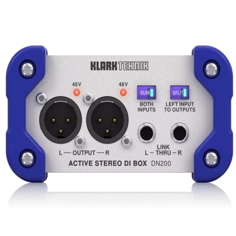 KLARK TEKNIK DN200 صندوق DI نشط ثنائي القناة مع نطاق ديناميكي ممتد وخيارات المبلغ/القسم لمجموعة ديناميكية ممتدة