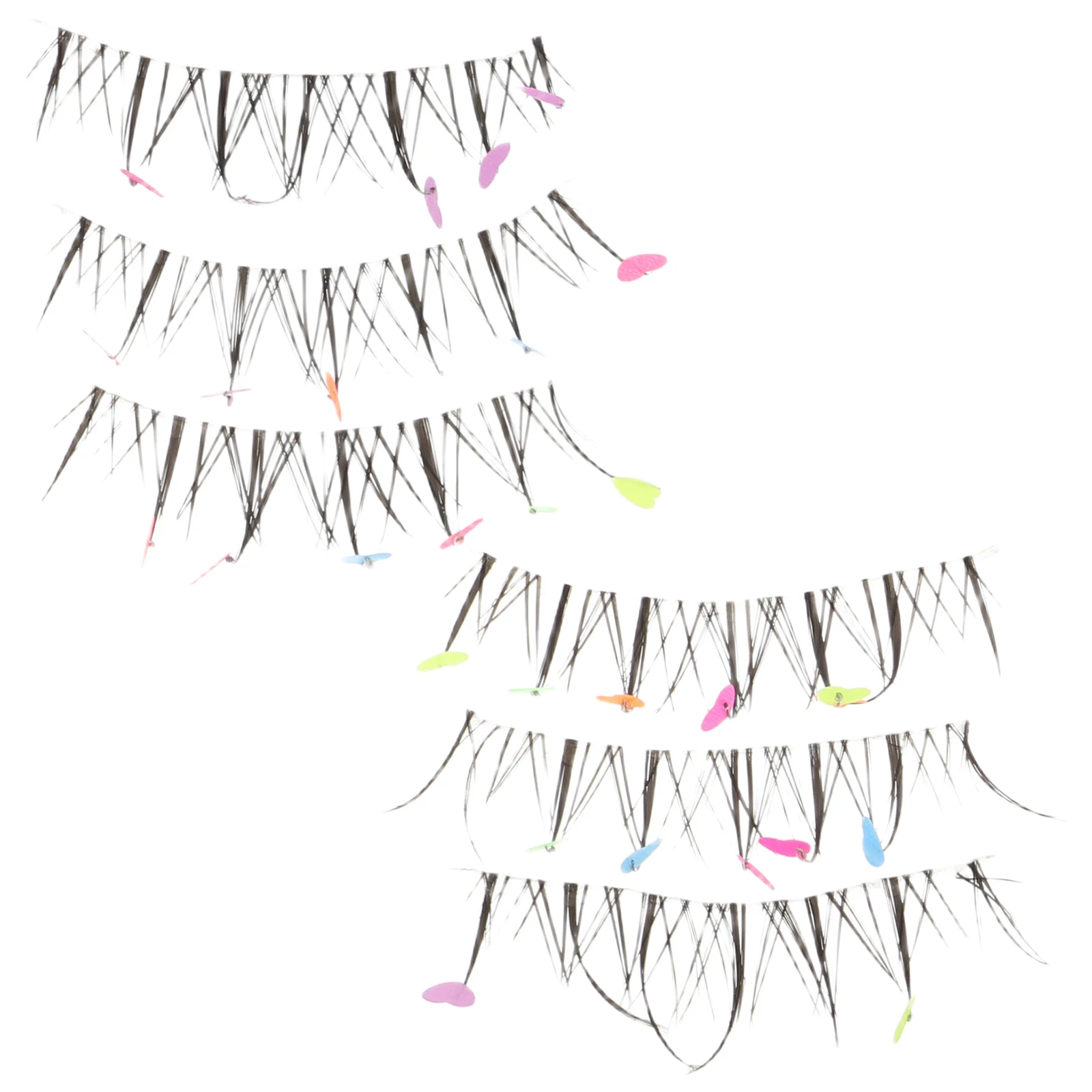 

Colorful Heart False Eyelashes Natural Look Stage Banquet Halloween Cosplay Party fake long eyelashes lash color kit