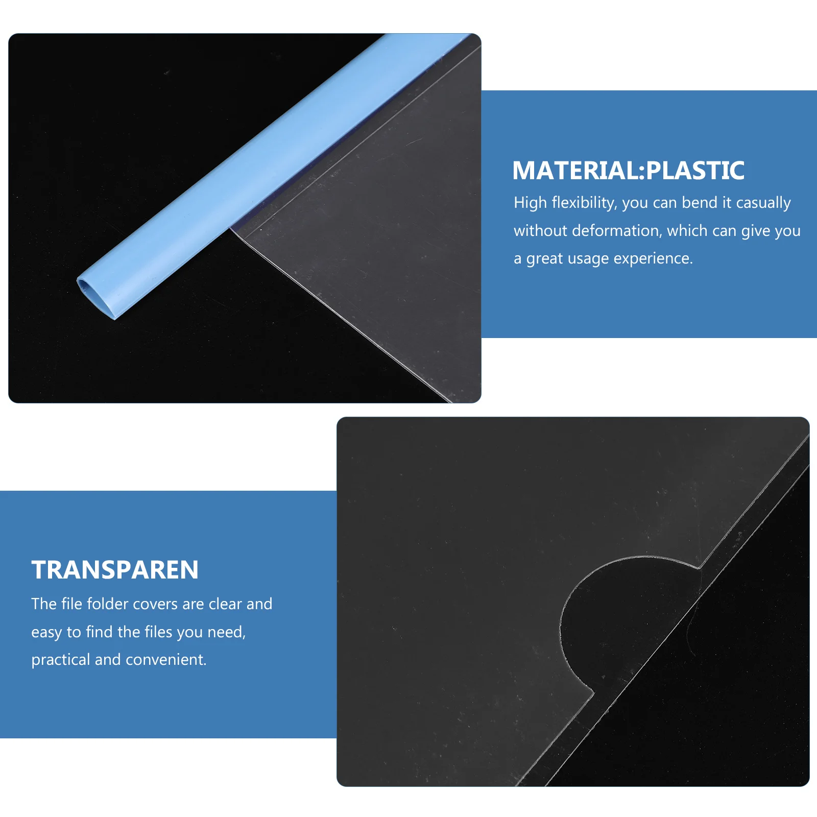 10Pcs File Folders Sliding Bar Clear Organizer Practical Document Holder for A4 Files Office School Folders