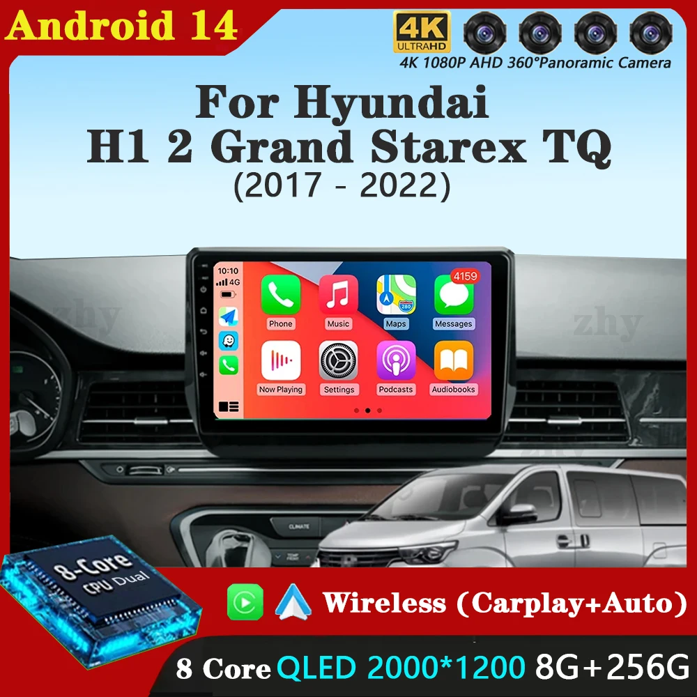 

Android 14 Carplay Auto Car Radio For Hyundai H1 2 Grand Starex TQ 2017 - 2022 4G Multimedia Video Player Navigation GPS Stereo