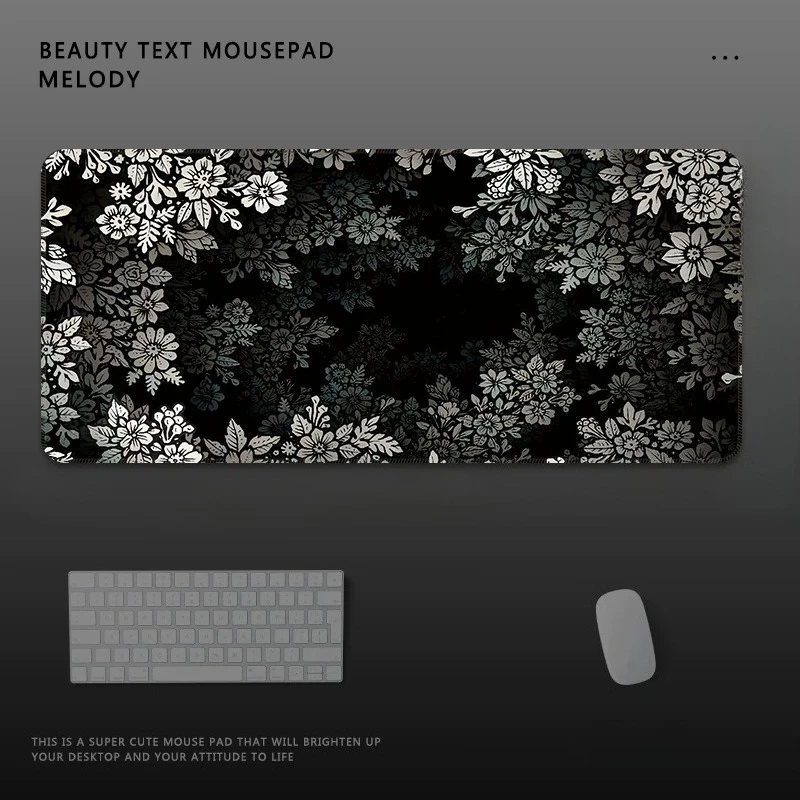 Creative Minimalist Textured Leather Mouse Mat Deep Field Printing Premium Black Boys Oversized Gaming Office Keyboard Desk Mat