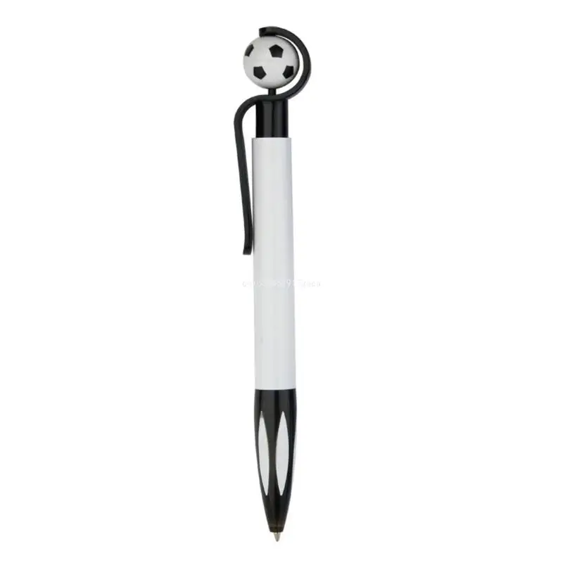 Retractable Ballpoint Pen Football-like Pen Silicone Grip Smooth Writing Gift Pen for Football Players Dropship