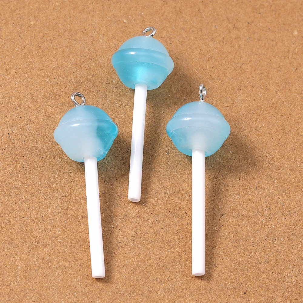 10 Stück 47*15mm Bunte Harz Candy Lollipop Charms Anhänger für Schmuckherstellung DIY Ohrringe Halskette Zubehör Zubehör – Detail 5