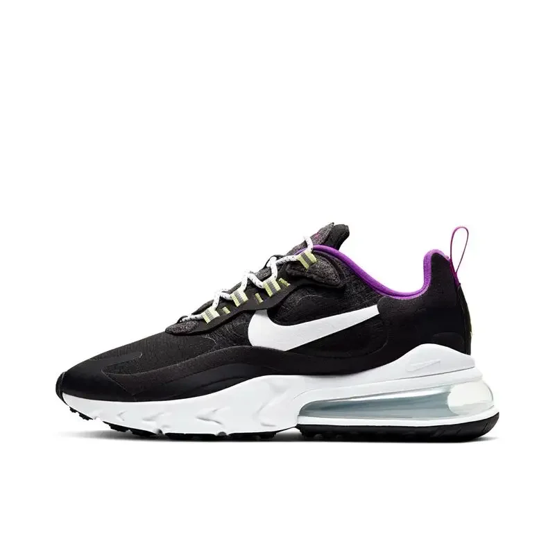 Nike Air Max 270 React Comfortable Retro Anti-slip Low-top Casual Shoes for Women Running Shoes Sneakers CV7956 011 Gary Black