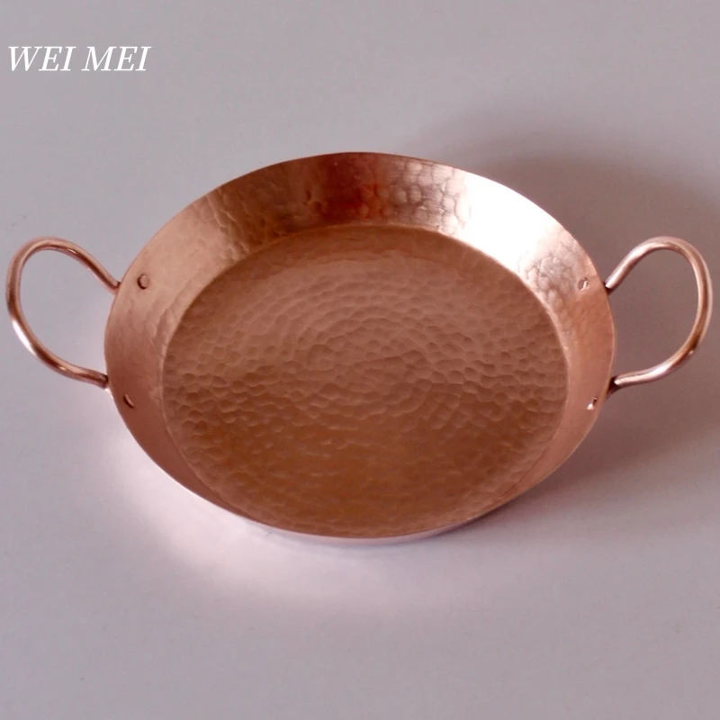 

Vintage Pure Copper Fruit Plate,21 cm Multi-Functional Circle Shape Bread Tray,Home Cheese Food Plate,Handcrafted Tableware