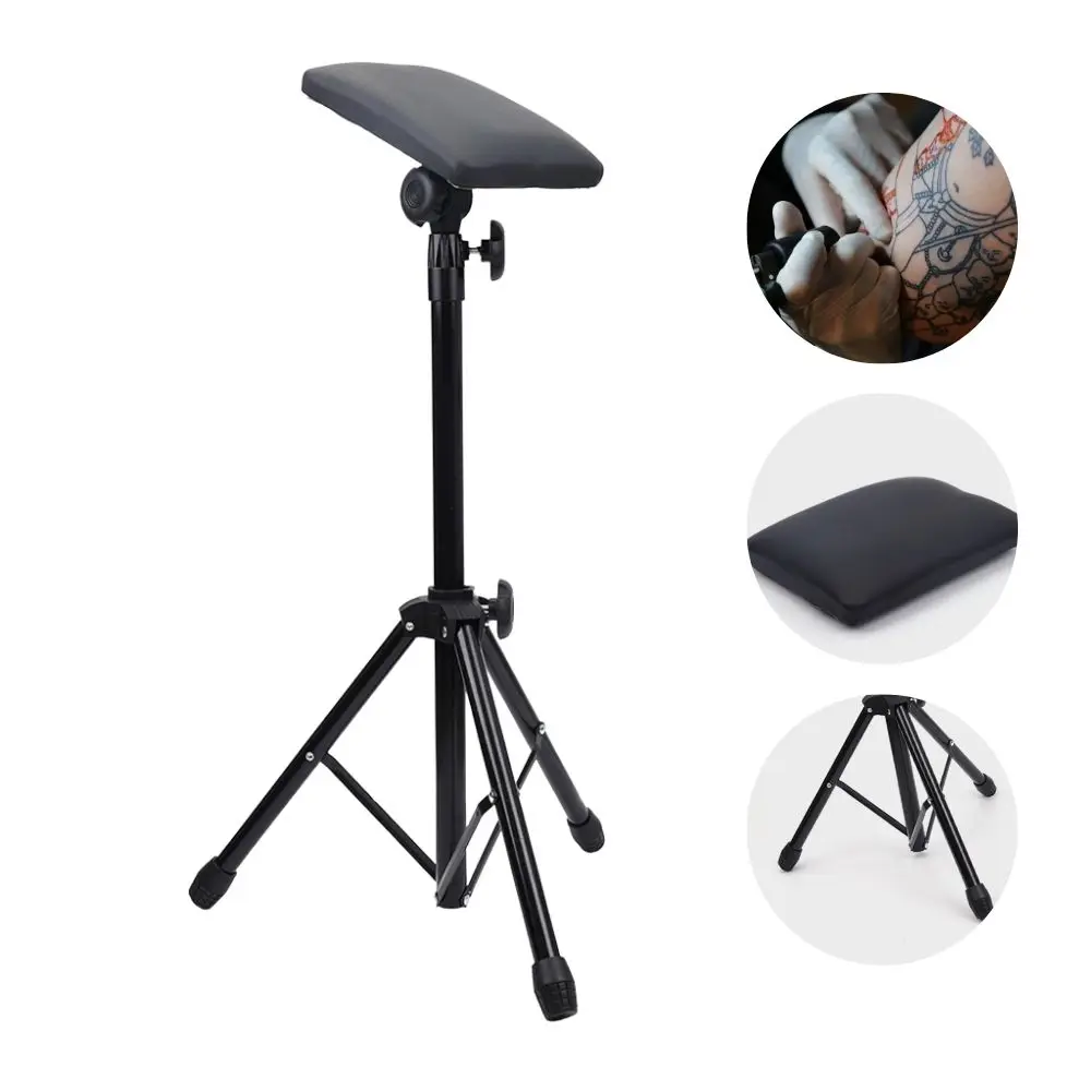 Professional Tattoo Arm Rest Stand Heavy Duty Adjustable Height Portable Foldable Tripod for Studio Salon Chair Leg Support
