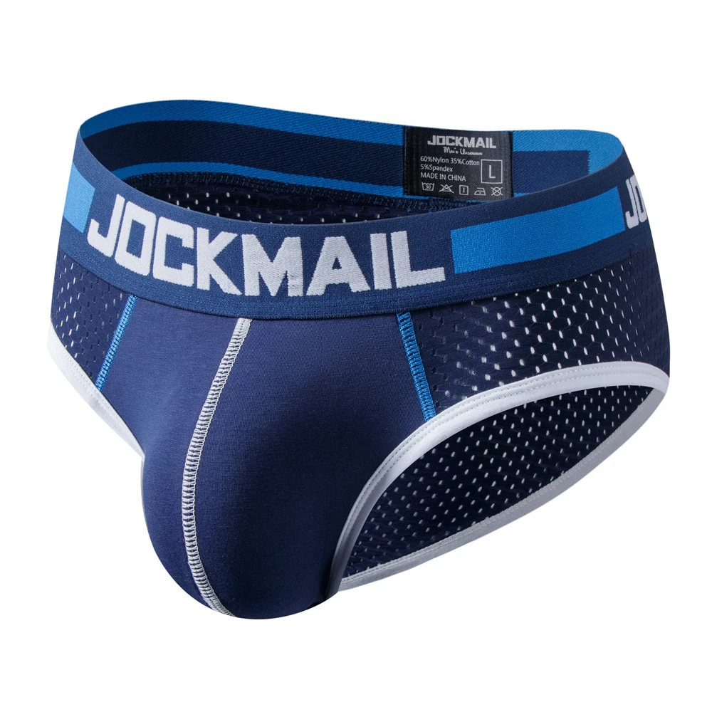 Jockmail Mens Briefs Underwear Pouch Sexy Men Underwear Bikini Men Cuecas Mesh Cotton Breathable Panties Calzoncillos Slip