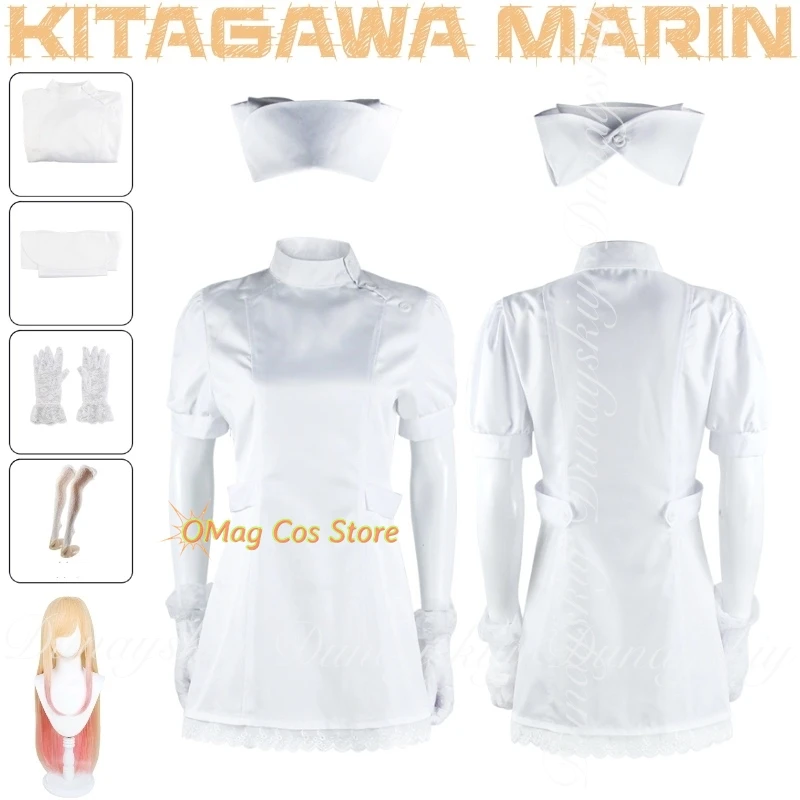 

My dress up darling Anime Kitagawa Marin Cosplay With Colorful Wig And The White Nurse Uniform Cosplay Costume Anime Full Of Set