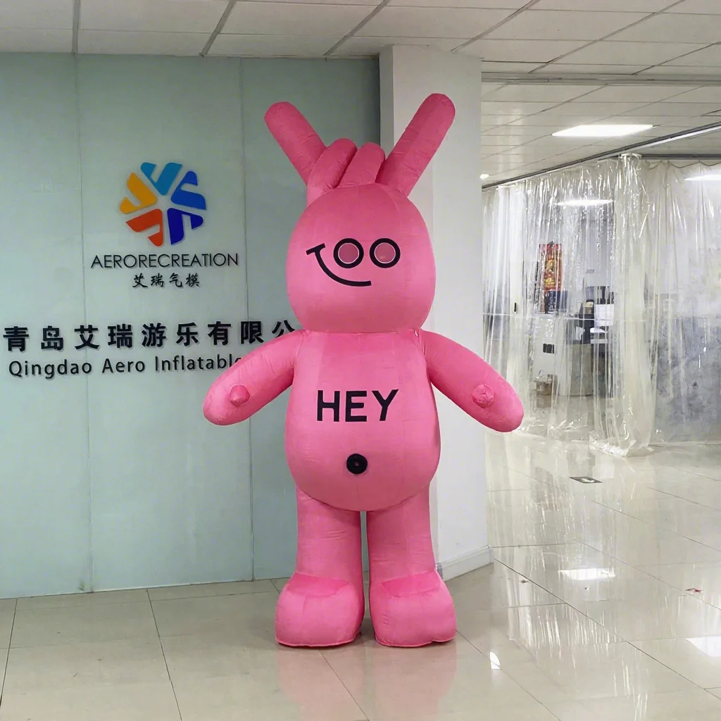 Design Party Interactive Inflatable Walking Costume 2m High Custom Inflatable Cartoon Animal Mascot Costume