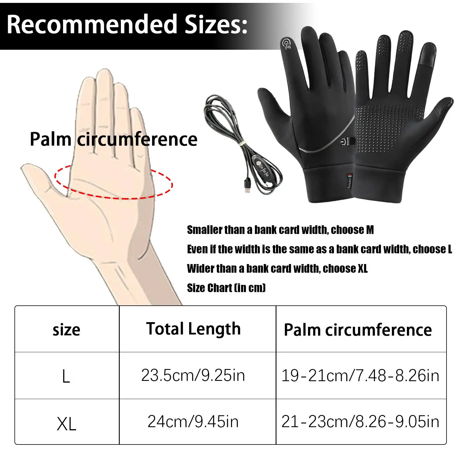 Heated Gloves for Men Windproof Cycling Mittens USB Heating Touchscreen Mittens for Snow Shoveling Driving Mountaineering Skiing