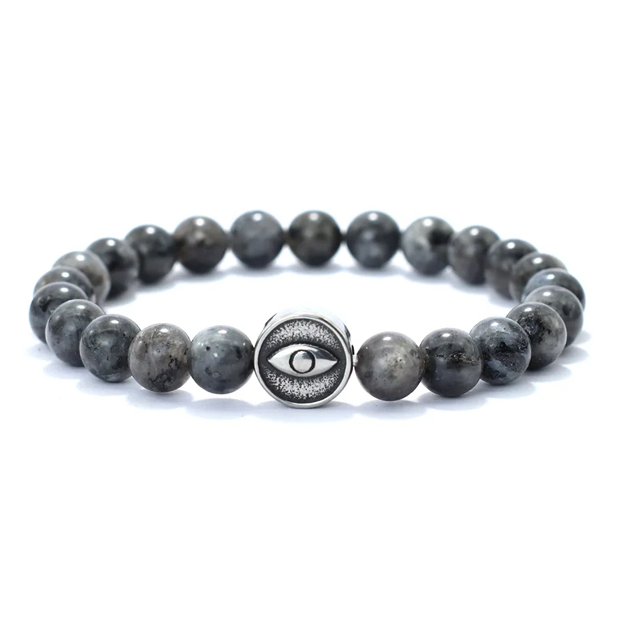 2024 Turkey Evil Eyes Bracelet For Men Stainless Steel Charms Natural Stone Beaded Braslet Meditation Leisure Accessories Joias