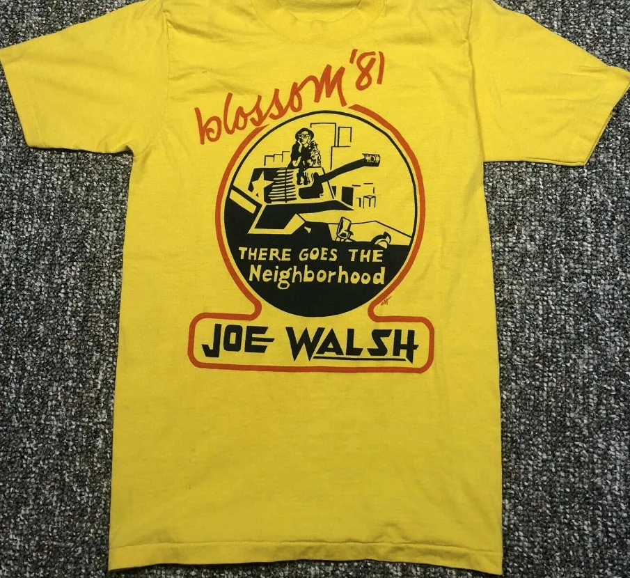 

Vintage Joe Walsh Music Tour Heavy Cotton Yellow All Size T ShirtAA1608