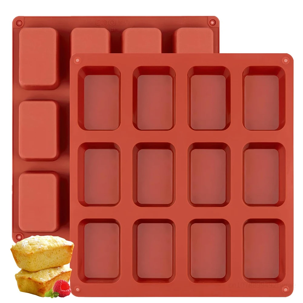 12-Cavity Multi-Function Silicone Bake Mold Non-stick Food Grade for Baking Mini Bread Brownie Cornbread for Home Kitchens