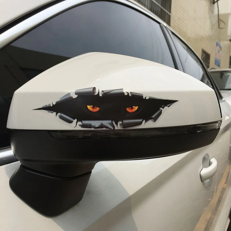 3D Car Styling Funny Cat Eyes Peeking Car Stickers Waterproof Peeking Monster Car Accessories Suitable for Car Body