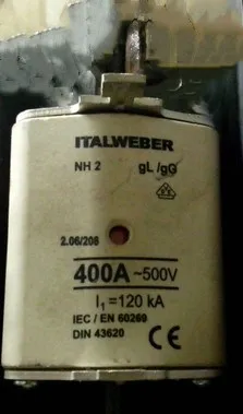 Fuses: ITALWEBER NH2 400A 500V 120KA gL gG / NH2 350A 1768350 gR / NH3 500A 500V 120KA gG gL / NH3 630A 1547630 aR