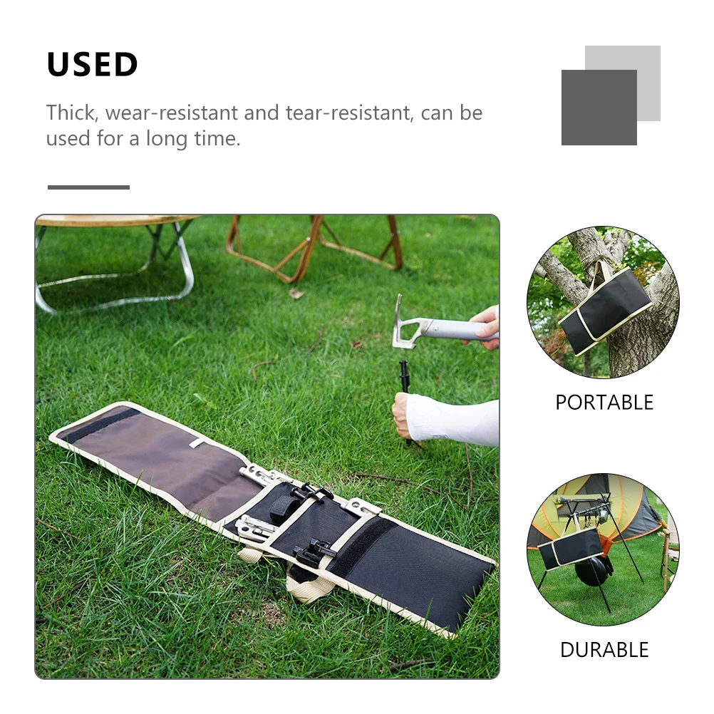 

1Pcs Tent Stake Bag Thick Wear-Resistant Oxford Cloth Camping Tool Organizer Portable Handle for Outdoor Camping Ground Nail